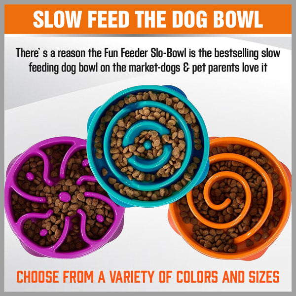2PCS Cat Dog Slow Down Eating Feeder Dish Pet Large / Small Feeding Food Bowl Di
