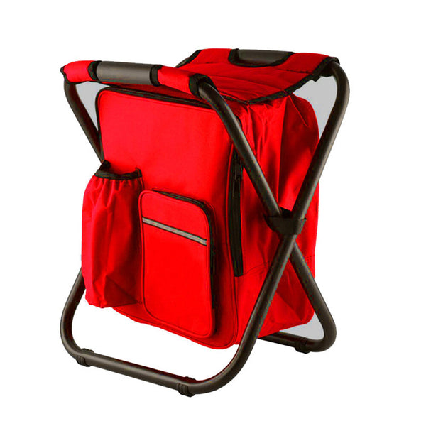 Portable Folding Backpack Chair Camping Stool Cooler Bag Rucksack Fishing