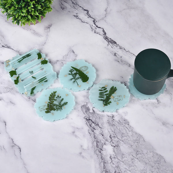 2sets Silicone Coaster Mat Storage Holder Resin Epoxy Mold Casting Pad Mould