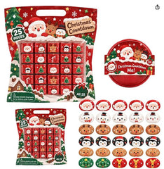 Squishy Advent Calendar 2026 – 25 Christmas Squishies Countdown Bag, Santa & Friends