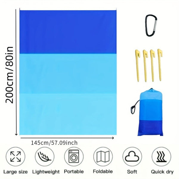 2Pcs Extra Large Waterproof Picnic Blanket 145x200cm Beach Mat with Carry Bag Camping Outdoor Rug