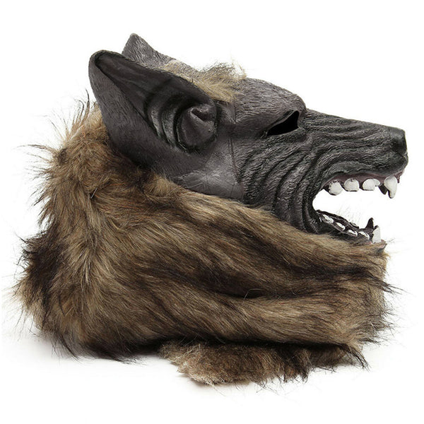 Latex wolf mask interior view