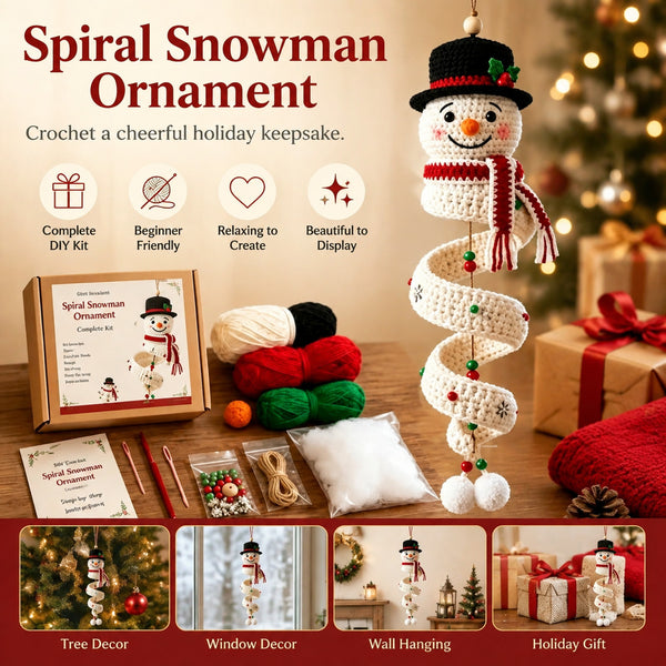 Crochet Christmas Tree Spiral Ornament DIY Kit Christmas Tree Crochet Craft Kit