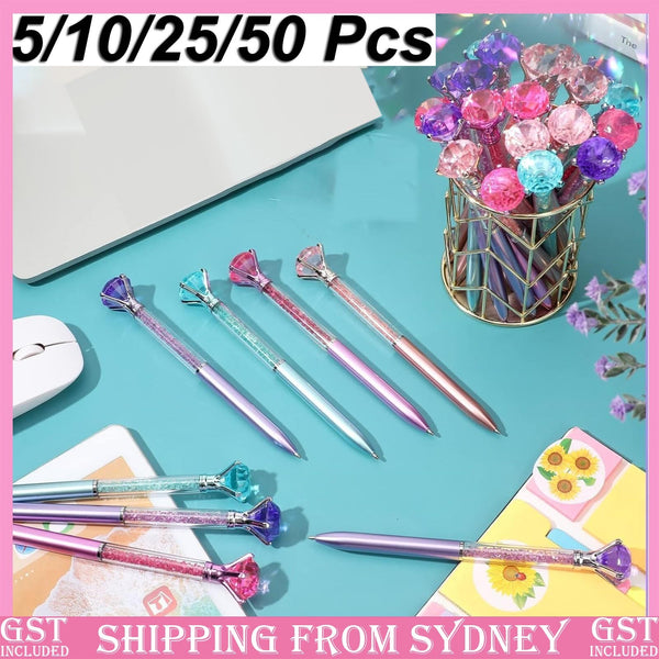 Diamond Crystal Pen Set – Colourful Bling Ballpoint Pens Gift Pack (5/10/25/50 Pcs)
