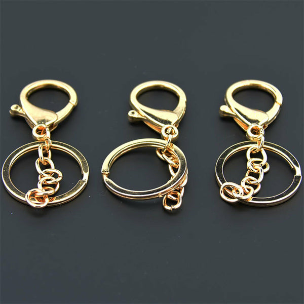 10 PCS Swivel Lobster Clasp Trigger Clip Key Ring Keychain Split Ring DIY Hook