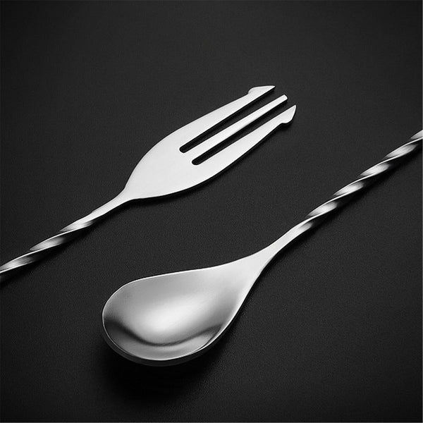 Stainless Steel Bar Wine Cocktail Mixing Twist Stirring Spoon Long Handle Drink