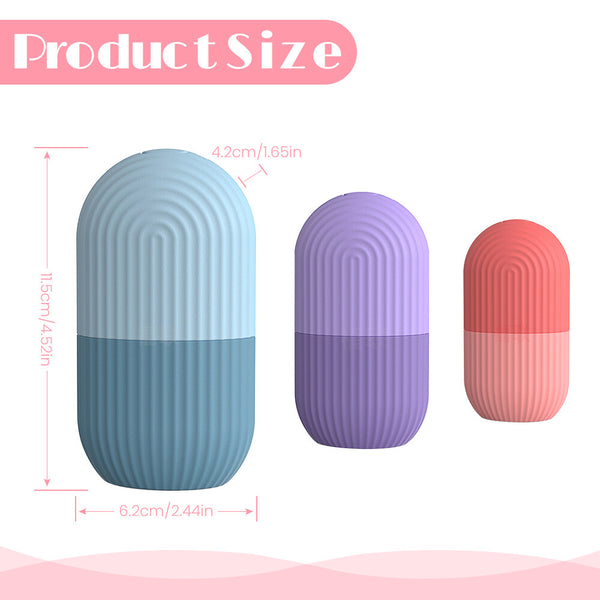 2PCS Silicone Ice Face Massager Facial Ice Mold Reusable Cooling Skincare Tool