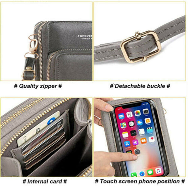 Women Crossbody phone Purse Touch Screen Bag RFID Blocking Wallet Shoulder Strap