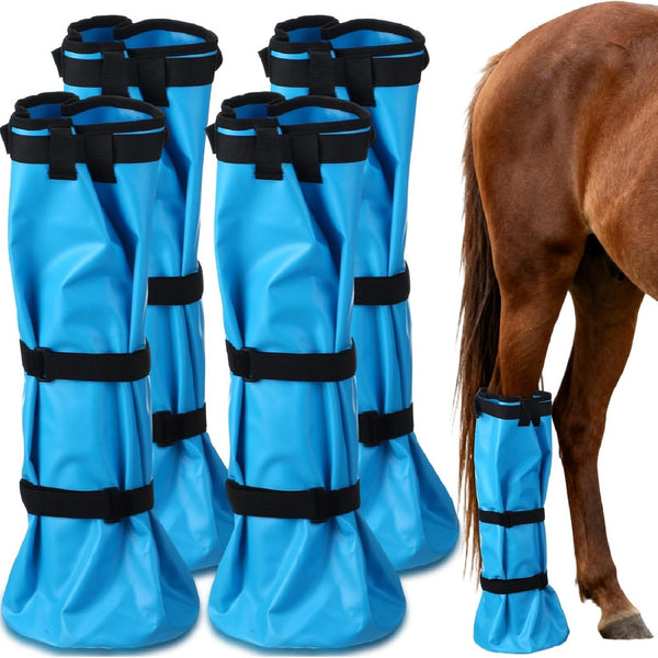 Horse Hoof Soaking Boot Waterproof Equine Leg Cover Adjustable Stable Gear