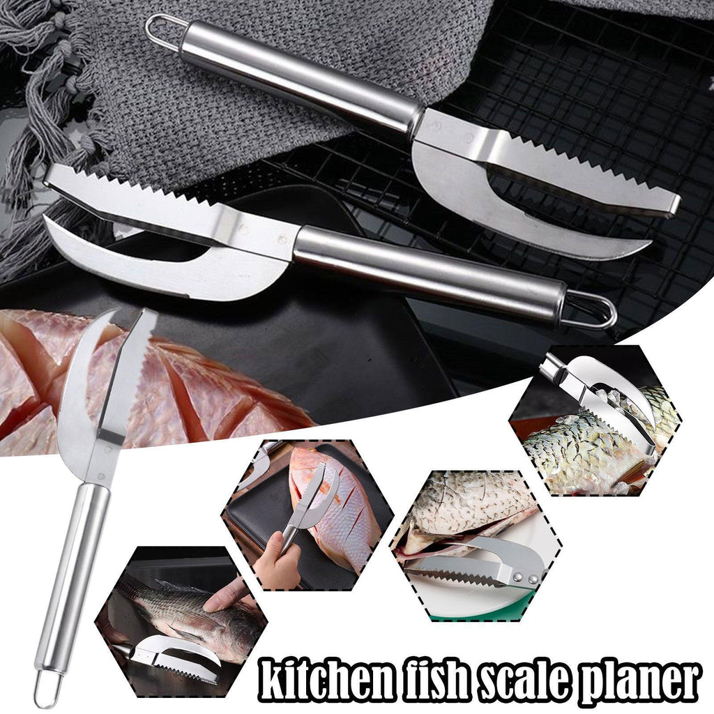 2x Stainless Steel Fish Scales Grater Fish Skin Brush Fish Scaler Fish