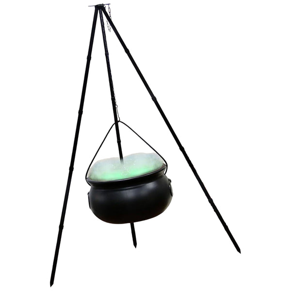 Halloween Decor Outdoor - Large Witches Cauldron on Tripod with Light Home Decor