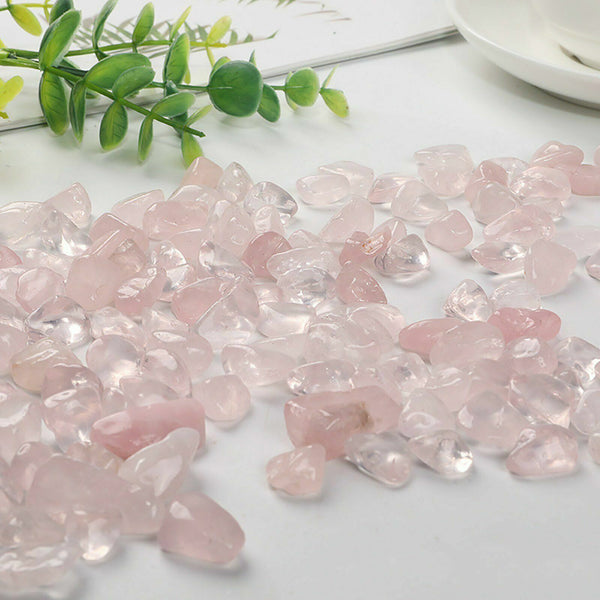 100g-1kg  Rose Quartz Mini Crystal Chips Pink Gemstone Polished Stones Bulk Deco