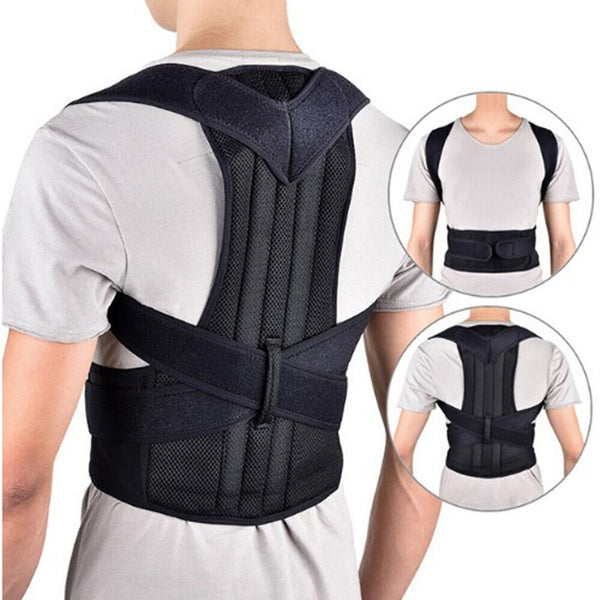 Full Back Posture Corrector Adjust Lumbar Shoulder Support Brace Belt Women Men