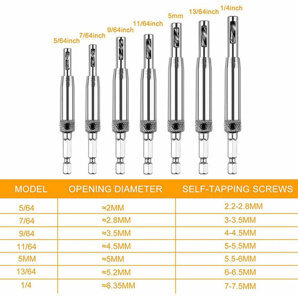 Doors Self Centering Hinge Hardware Tapper Core Drill Bit Set Hole Guides Drawer