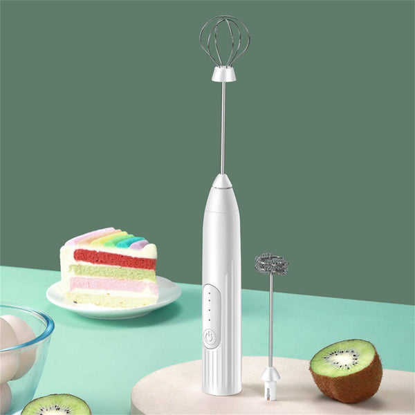 USB Charging Electric Egg Beater Milk Frother Handheld Drink Coffee Foamer NEW
