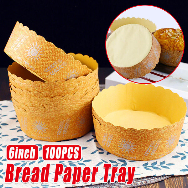 100PCS  High Temperature Kraft Paper Bread Cupcake Holder Resistant Paper Cup