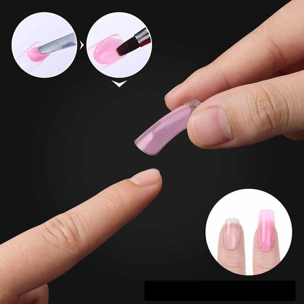 100X Nail Dual Forms Full Cover Quick Building Tips Nail Extension DIY Manicure