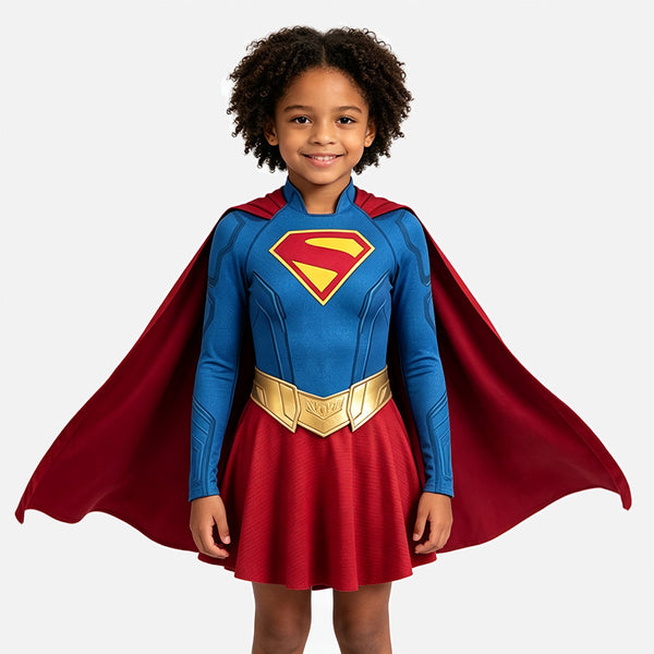 Halloween Kids Adult Fancy Dress Book Week Supergirl Kara Zor-El Cosplay Costume