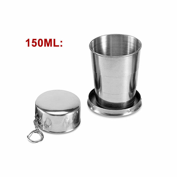 Stainless Steel Folding Cup Travel Camping Cup Telescopic Portable Collapsible