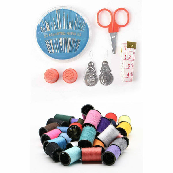 64/128Rolls Sewing Machine Line thread Spool Set Bobbin Cotton Reel Needle Tape