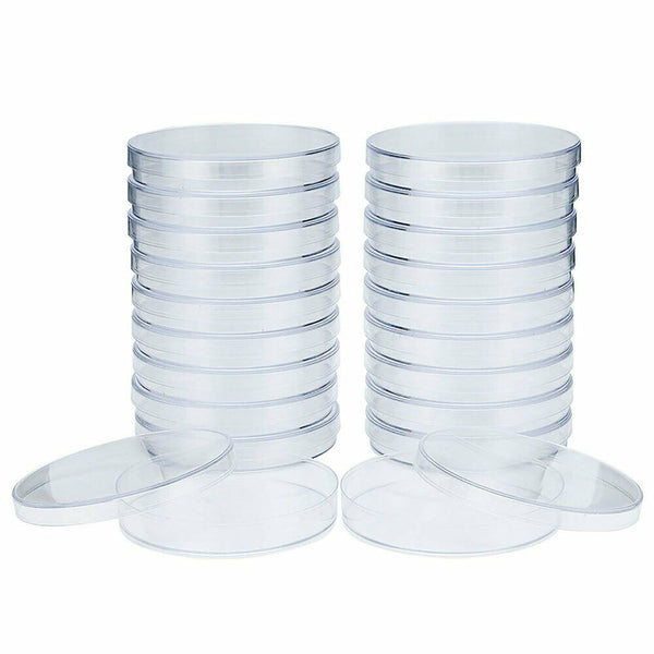 40PCS Plastic Petri dishes with lid 90x15mm Pre-sterile Polystyrene New AU