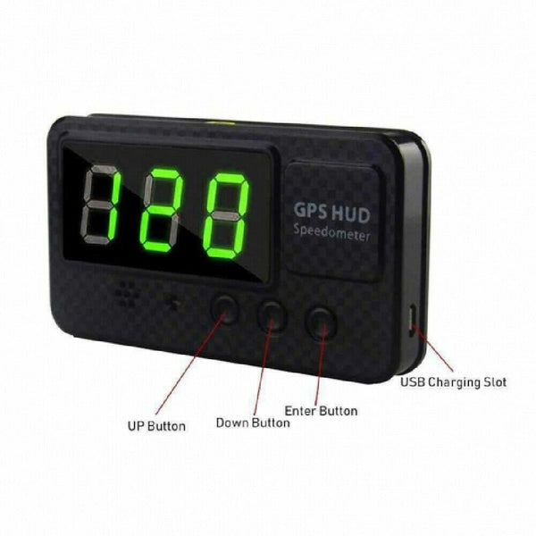 Universal HUD Head GPS Speedometer Digital Display Car Speed Warning Alarm Plug