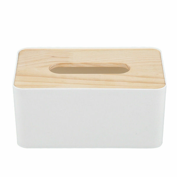 Tissue Box Dispenser Paper Storage Holder Napkin Case Organizer Wooden Cover AU