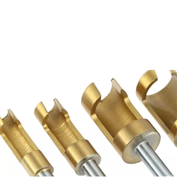 4X/Set Titanium Coated Plug Cutter Hole Wood Timber Shank Drill Bit Tools 6-16mm