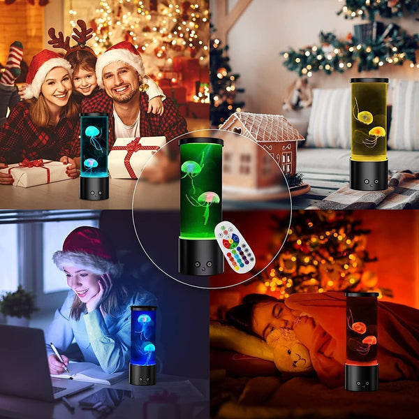 Jellyfish Lava Lamp Night Light Decor 17 Color Changing+Remote Aquarium Tank