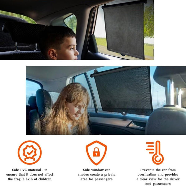 Retractable Car Side Window Sun Shade – Roller Blind Sunshade