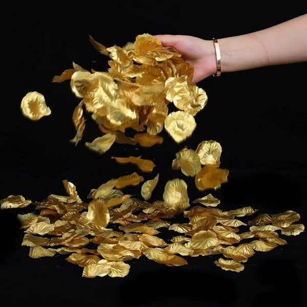 144X Gold Wedding Silk Rose Petals Bridal Flowergirl Basket Fake Flower Decorati