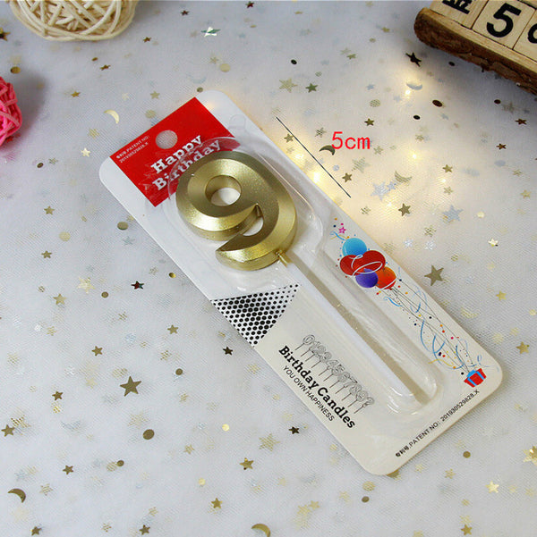 Gold Number Birthday Candle Cake Topper Party Decoration 0-9