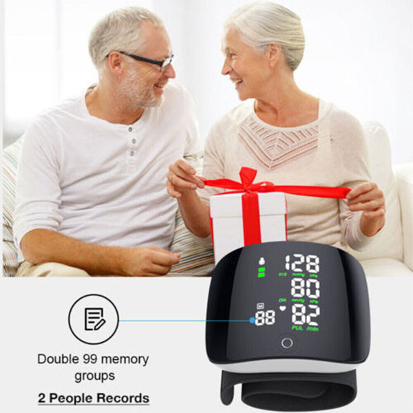 Automatic LCD Wrist High Blood Pressure Monitor Digital Heart Rate Gauge New