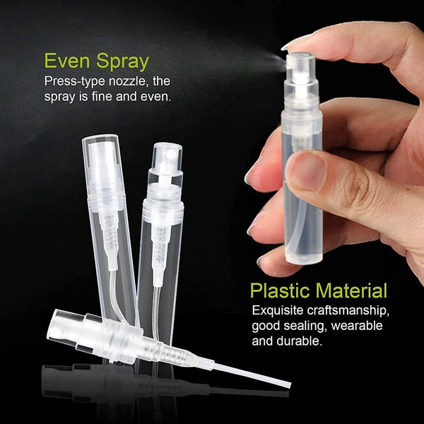 100PCS 3ml Plastic Perfume Bottle Atomizer Pump Spray Comestic Container Clear