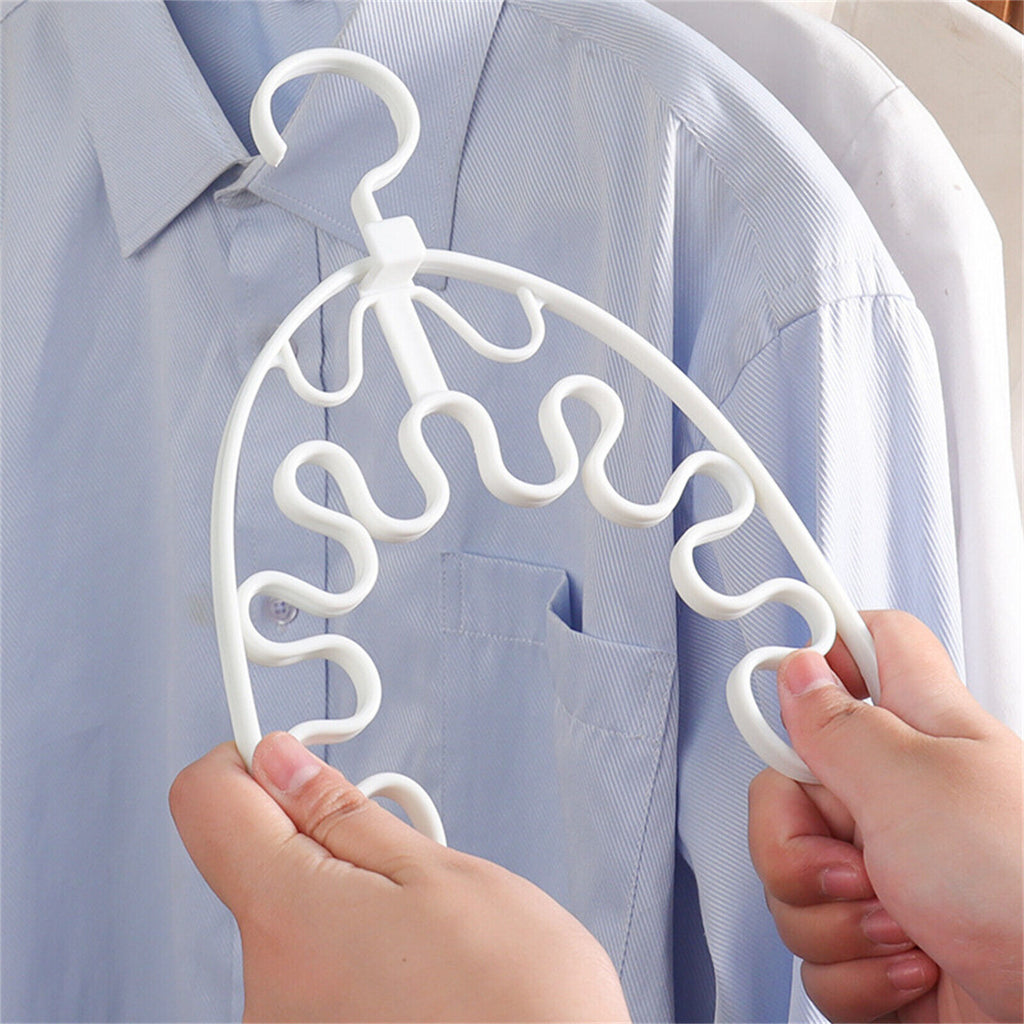 10pcs Wave Pattern Stackable Hanger Space Saving Clothes Hanger Closet