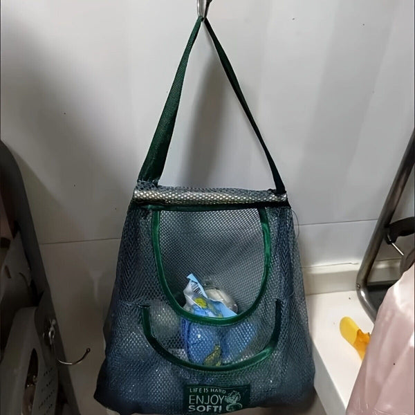 Kichen Hanging Mesh Storage Bags Wall Mount Fruit Vegetable Holder