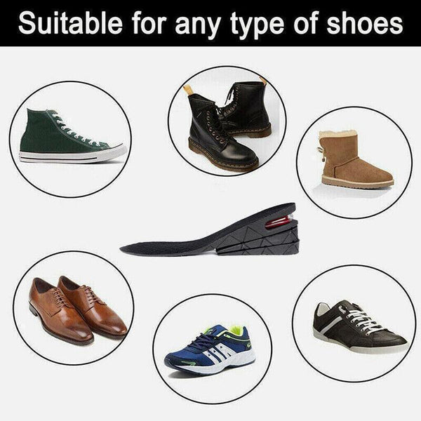 Air Cushion Height Increase Heel Gel Shoes Insoles Inserts Taller Lifts Pad AU