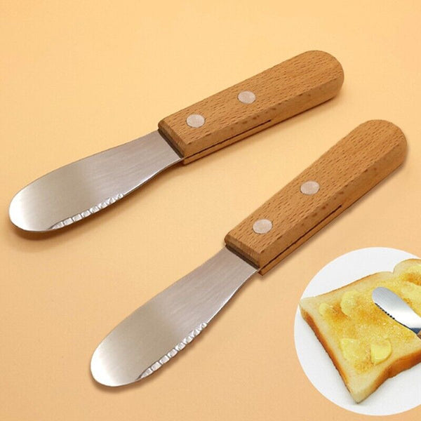 2 Butter Knife Spreader Cheese Slicer Sandwich Cream Spatula Desert Tool Cutlery