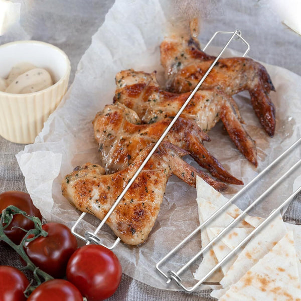 Chicken Wing BBQ Fork,Metal BBQ Grilling Fork,Chicken Wing Grilling Rails