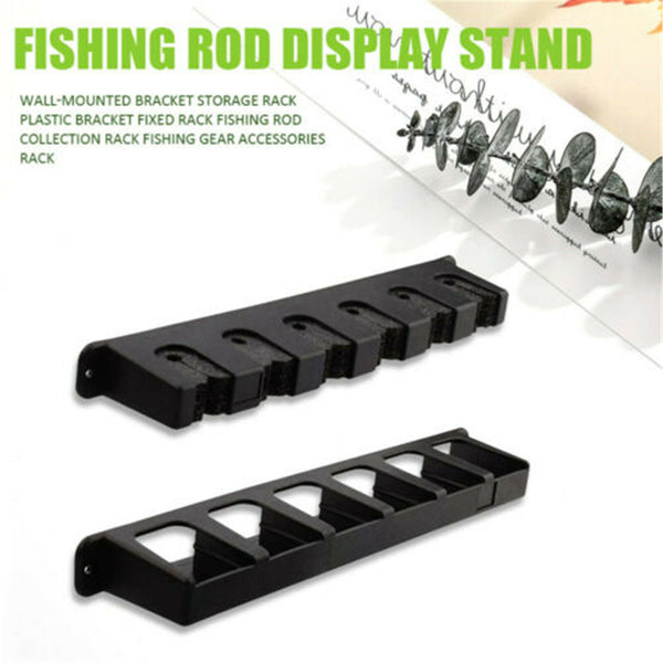 6-Rod Rack Fishing Pole Holder Tackle Wall Fishing Rod Storage Fixed Stand AU