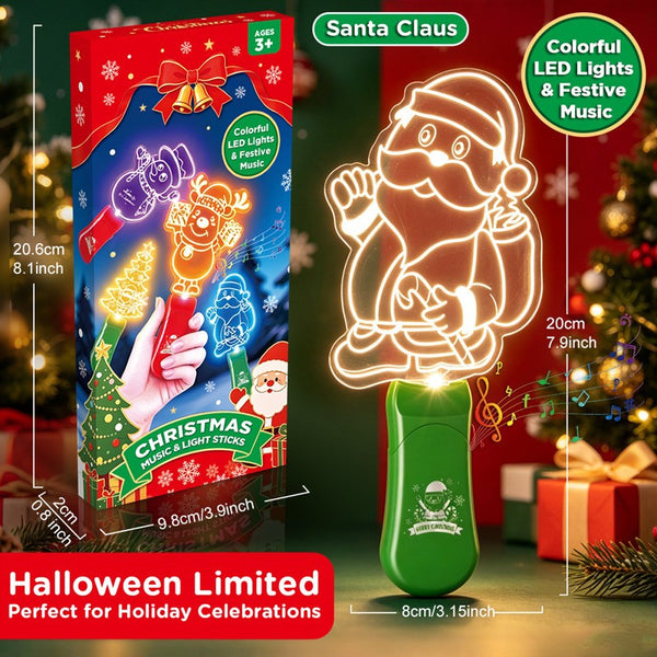 Santa Claus Handheld Glow Stick Tree Christmas Decoration Lights Holiday Party
