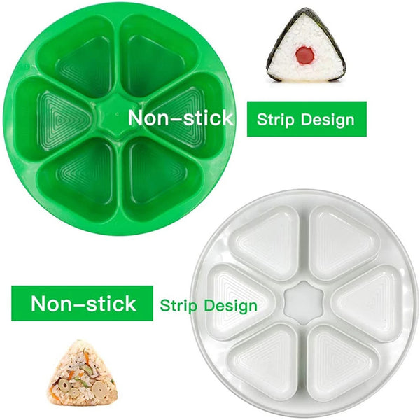 2Pack 6-Holes Sushi Mold Onigiri Rice Ball Bento Press Maker Mold Mould Kitchen