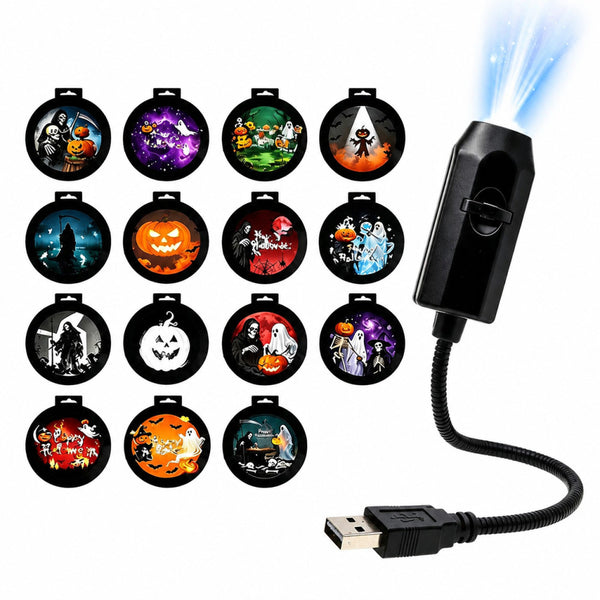 Plug and Play HD Star Projector Halloween Christmas Projector USB 360° Rotating