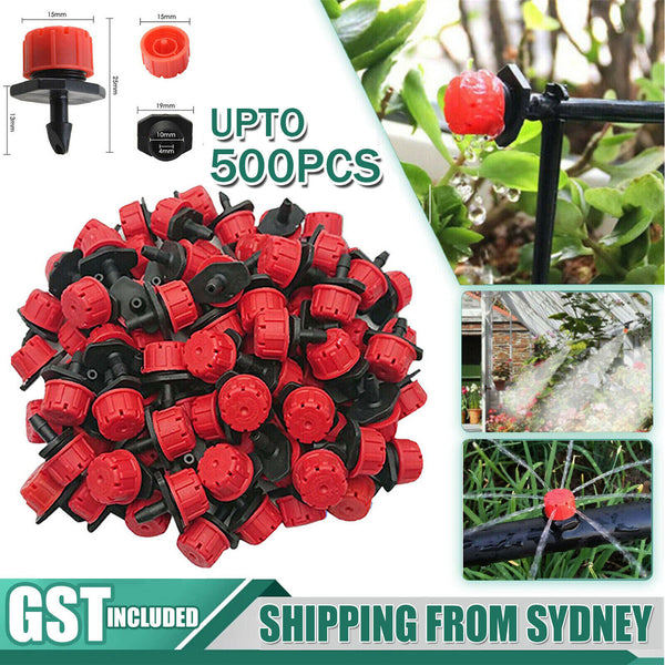 Up to 500 Adjustable Irrigation Micro Flow Dripper Drip Head Hose Sprinklers AU