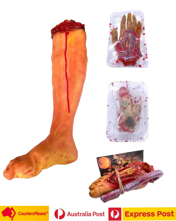 Halloween Limbs Bloody Decorations Huanted House Real Size Leg Hand Foot Penis