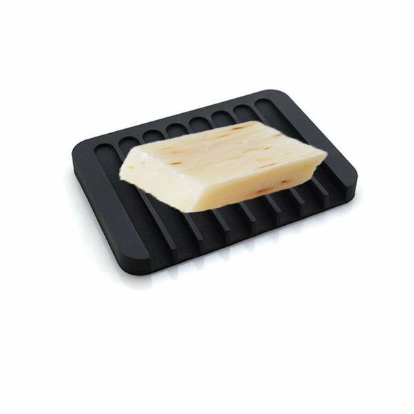 5pcs Silicone Soap Dish Storage Holder Soapbox Plate Tray Drain Box Tool Bathroo