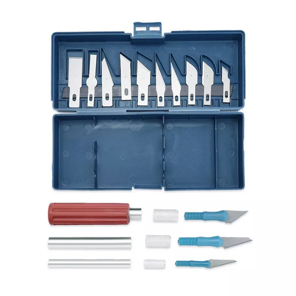 16 PCS Hobby Knife Kit Set Modelling Pen Knife Blades Art Craft Stencil Knives