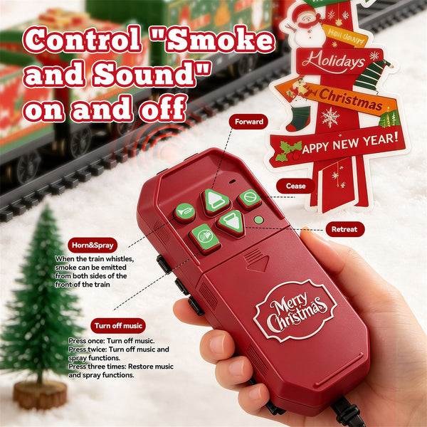 Remote control for the Christmas tree train with music off, horn and spray buttons