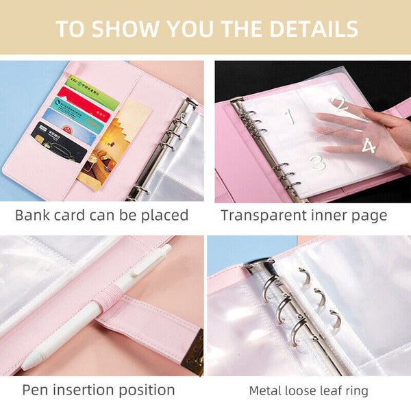 100 Days-Envelope Saving Money Book Budget Savings Challenge Binder with Lock