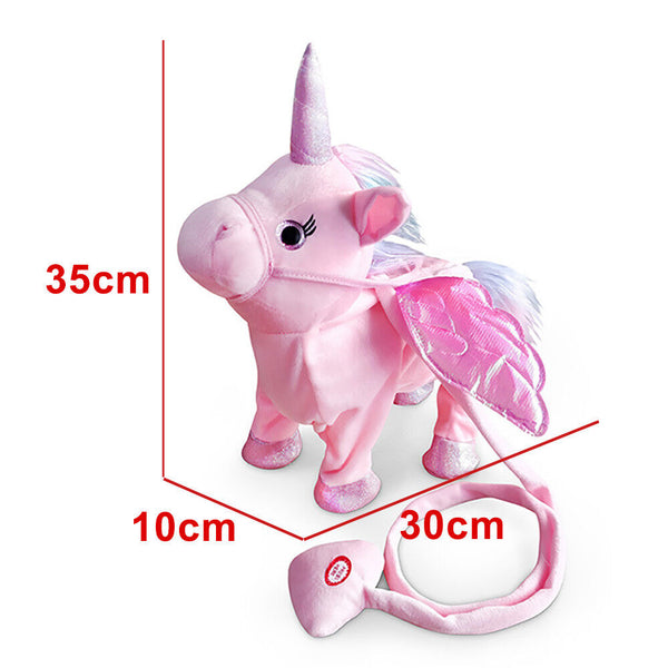 XMAS Gift Talk AU Singing Kids With Fun Walking Unicorn Plush Toy Songs Talking